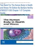 Test Bank For The Human Body in Health &NewLine;and Illness 7th Edition By Barbara Herlihy &NewLine;9780323711265 Chapter 1-27 Complete &NewLine;Guide &period;