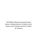 Managing and Using Information Systems 7th Edition Test Bank &vert; Complete MIS Questions and Answers &vert; Management Information Systems Exam Prep
