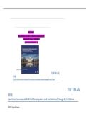 American Government&colon; Political Development and Institutional Change Test Bank &vert; Government and Politics Exam Questions and Answers &vert; Complete Study Guide