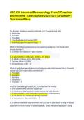 NSG 533 Advanced Pharmacology Exam 2 Questions&NewLine;and Answers &vert; Latest Update 2026&sol;2027 &vert; Graded A&plus; &vert;&NewLine;Guaranteed Pass&period; 