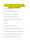 NUR 155 EXAM 2 GALEN COLLEGE OF NURSING EXAM QUESTIONS WITH CORRECT ANSWERS&period;