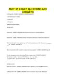 NUR 155 EXAM 1 QUESTIONS AND ANSWERS