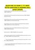 GALEN NUR 155 EXAM 3 171 MOST TESTED QUESTIONS & ANSWERS 2026 LATEST UPDATE