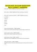 GALEN NUR 155 EXAM QUESTIONS WITH CORRECT ANSWERS