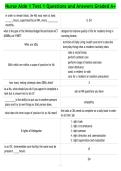 Nurse Aide 1 Test 1 Questions and Answers Graded A&plus;