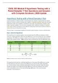 CNSL 503 Module 5 Hypothesis Testing with a Paired Samples T-Test Questions and Answers with Complete Solutions &vert; 2026 Update