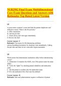 NUR2502 Final Exam Multidimensional Care Exam Questions and Answers with Rationales Top Rated Latest Version