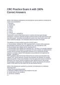 CRC Practice Exam A with 100&percnt; Correct Answers