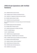 CRCS Exam Questions with Verified Solutions