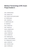 Medical Terminology &lpar;CRC Exam Prep&rpar;-Graded A