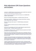 Risk Adjustment CRC Exam Questions and Answers