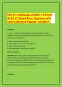 HESI CAT Exams 2025&sol;2026 &vert; 3 Versions &NewLine;A&comma; B & C &vert; Actual Exam Questions with &NewLine;Correct Detailed Answers &vert; Graded A&plus;