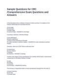 Sample Questions for CRC Comprehensive Exam Questions and Answers