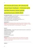 AP Calculus BC Exam&comma; AP Calculus BC &NewLine;Actual Exam Testbank - 3 Versions with Verified Answers latest update guaranteed pass &lpar;2026-2027&rpar; &NewLine;