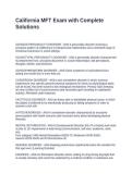 California MFT Exam with Complete Solutions