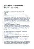 MFT National Licensing Exam Questions and Answers