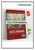 Data Mining Solutions Manual Exam &lpar;2026&sol;2027&rpar; &vert; Data Mining &vert; University &lpar;PDF&rpar;