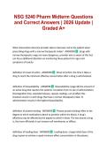 NSG 5240 Pharm Midterm Questions and Correct Answers &vert; 2026 Update &vert; Graded A&plus;