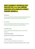 EXCPT PHARMACY TECHNICIAN CPhT&NewLine;PRACTICE TEST 2&period;0 A 2026 VERIFIED&NewLine;QUESTIONS WITH COMPLETE CORRECT&NewLine;ANSWERS GRADED A&plus;