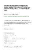FAA 107 UPDATED EXAM CORE DRONE&NewLine;REGULATIONS AND SAFETY RULES REVIEW&NewLine;2026&NewLine;