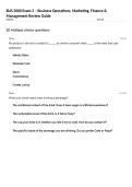 BUS 2000 Exam 3 &ndash; Business Operations&comma; Marketing&comma; Finance & Management Review Guide