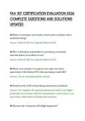 FAA 107 CERTIFICATION EVALUATION 2026&NewLine;COMPLETE QUESTIONS AND SOLUTIONS&NewLine;UPDATED