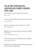 FAA 107 FINAL PAPER 2026 FULL&NewLine;QUESTIONS AND CORRECT ANSWERS&NewLine;STUDY GUIDE&NewLine;