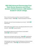 NSG 5240 Advanced Pharmacology Final Exam Review Questions and Correct Answers &lpar;Verified Answers&rpar; &vert; 2026 Update &vert; Graded A&plus; &lpar;South College&rpar; &NewLine;