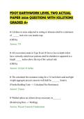 FDOT EARTHWORK LEVEL TWO ACTUAL&NewLine;PAPER 2026 QUESTIONS WITH SOLUTIONS&NewLine;GRADED A&plus;&NewLine;