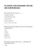 FF1 CHAPTER 7 FIRE EXTINGUISHER TYPES AND&NewLine;USES CORE REVIEW 2026&NewLine;