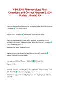 NSG 5240 Pharmacology Final Questions and Correct Answers &vert; 2026 Update &vert; Graded A&plus;