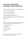 FIN 341 EXAM 2 CORE FINANCIAL&NewLine;MANAGEMENT CONCEPTS REVIEW 2026