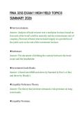 FINA 3315 EXAM 1 HIGH-YIELD TOPICS&NewLine;SUMMARY 2026