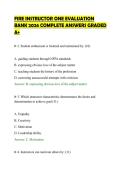 FIRE INSTRUCTOR ONE EVALUATION&NewLine;BANK 2026 COMPLETE ANSWERS GRADED&NewLine;A&plus;&NewLine;