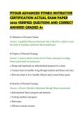 FITOUR ADVANCED FITNESS INSTRUCTOR&NewLine;CERTIFICATION ACTUAL EXAM PAPER&NewLine;2026 VERIFIED QUESTIONS AND CORRECT&NewLine;ANSWERS GRADED A&plus;&NewLine;