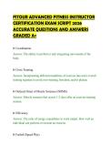 FITOUR ADVANCED FITNESS INSTRUCTOR&NewLine;CERTIFICATION EXAM SCRIPT 2026&NewLine;ACCURATE QUESTIONS AND ANSWERS&NewLine;GRADED A&plus;&NewLine;