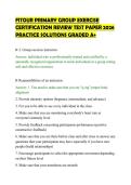 FITOUR PRIMARY GROUP EXERCISE&NewLine;CERTIFICATION REVIEW TEST PAPER 2026&NewLine;PRACTICE SOLUTIONS GRADED A&plus;