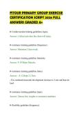 FITOUR PRIMARY GROUP EXERCISE&NewLine;CERTIFICATION SCRIPT 2026 FULL&NewLine;ANSWERS GRADED A&plus;