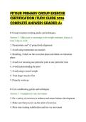 FITOUR PRIMARY GROUP EXERCISE&NewLine;CERTIFICATION STUDY GUIDE 2026&NewLine;COMPLETE ANSWERS GRADED A&plus;&NewLine;