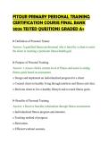 FITOUR PRIMARY PERSONAL TRAINING&NewLine;CERTIFICATION COURSE FINAL BANK&NewLine;2026 TESTED QUESTIONS GRADED A&plus;