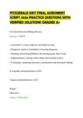 FITZGERALD EXIT FINAL ASSESSMENT&NewLine;SCRIPT 2026 PRACTICE QUESTIONS WITH&NewLine;VERIFIED SOLUTIONS GRADED A&plus;