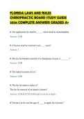 FLORIDA LAWS AND RULES&NewLine;CHIROPRACTIC BOARD STUDY GUIDE&NewLine;2026 COMPLETE ANSWERS GRADED A&plus;