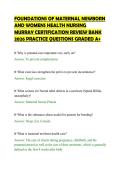 FOUNDATIONS OF MATERNAL NEWBORN&NewLine;AND WOMENS HEALTH NURSING&NewLine;MURRAY CERTIFICATION REVIEW BANK&NewLine;2026 PRACTICE QUESTIONS GRADED A&plus;