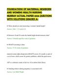 FOUNDATIONS OF MATERNAL NEWBORN&NewLine;AND WOMENS HEALTH NURSING&NewLine;MURRAY ACTUAL PAPER 2026 QUESTIONS&NewLine;WITH SOLUTIONS GRADED A&plus;