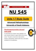 NU 545 Units 1-7 Study Guide &vert; &lpar;2026&rpar; Advanced Pathophysiology PDF