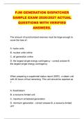 PJM GENERATION DISPATCHER &NewLine;SAMPLE EXAM 2026&sol;2027 ACTUAL &NewLine;QUESTIONS WITH VERIFIED &NewLine;ANSWERS&period;