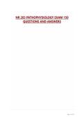 NR 283 PATHOPHYSIOLOGY EXAM 150&NewLine;QUESTIONS AND ANSWERS