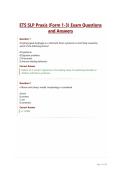 ETS SLP Praxis &lpar;Form 1-3&rpar; Exam Questions and Answers&period;&NewLine;