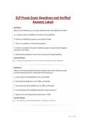 SLP Praxis Exam Questions and Verified Answers Latest&period;