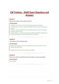 CM Training - AAAE Exam Questions and Answers